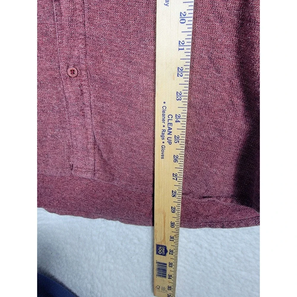 True Religion Hooded Shirt Mens XXL Burgundy Embroidered Logo Button Down Hoodie